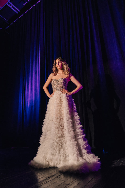 Rosavelle Feather Bloom Gown by Calliope Anemouli