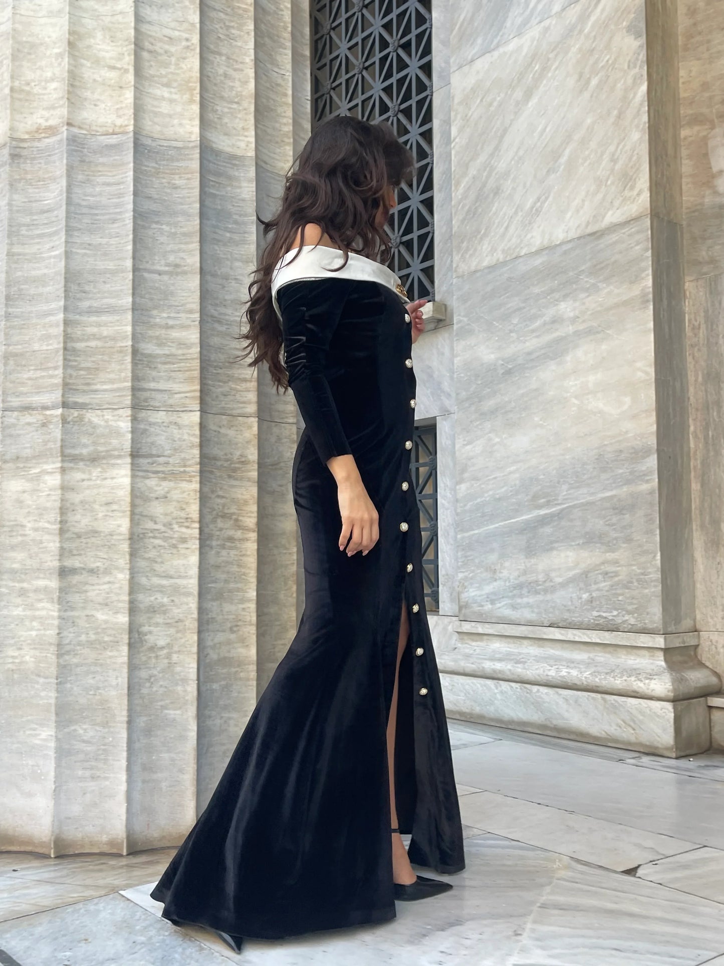 Melany black formal dress by Calliope Anemouli
