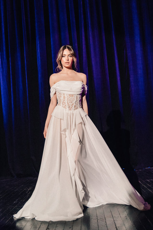 Elysara Draped Gown by Calliope Anemouli