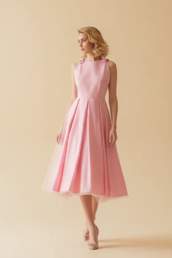 Ροζ φόρεμα με στάμπα Rozalie από την Calliope Anemouli