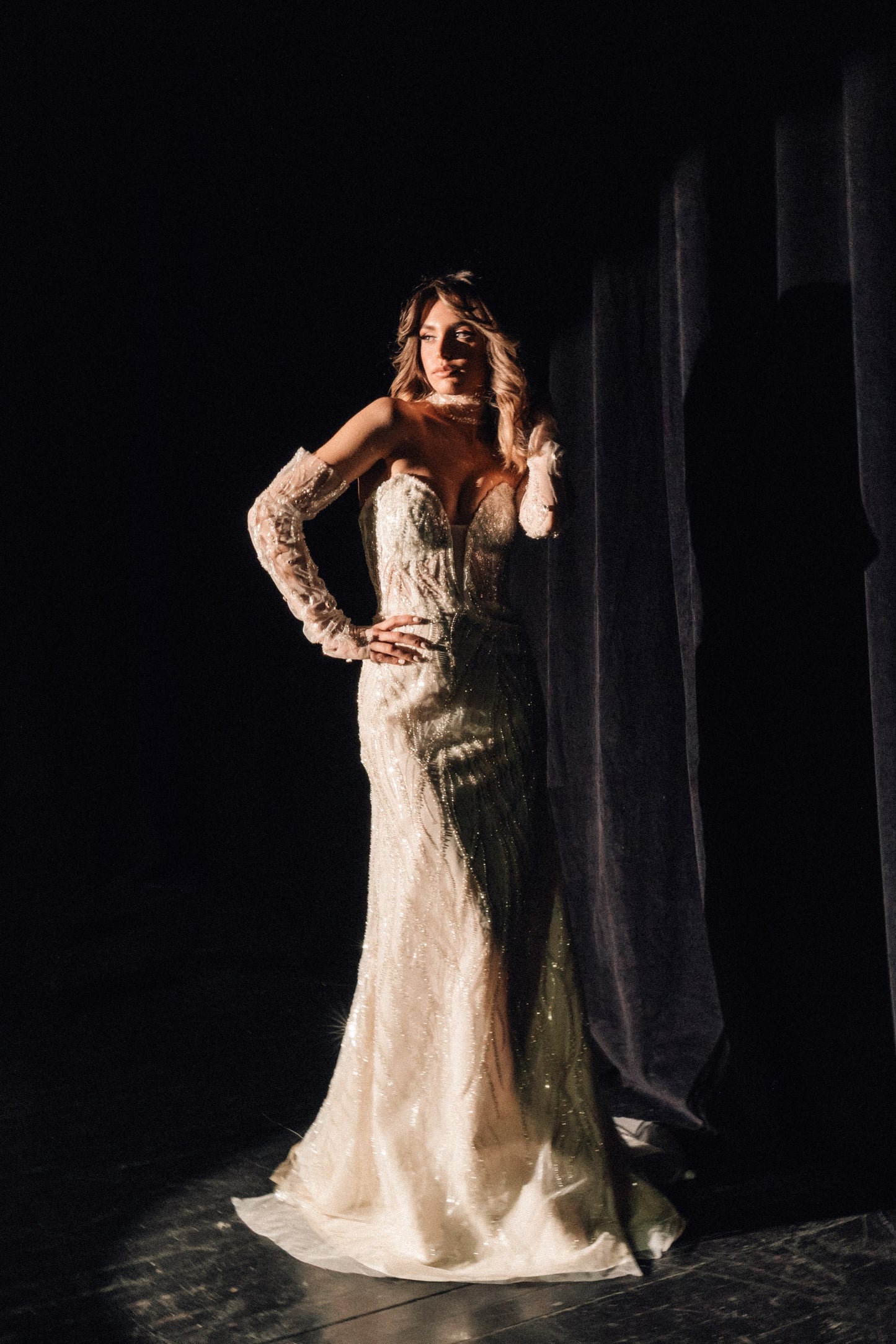 Nerina Beaded Mermaid Gown by Calliope Anemouli