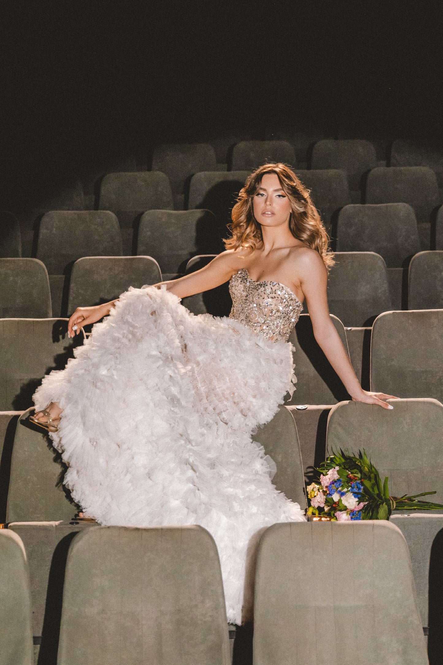 Rosavelle Feather Bloom Gown by Calliope Anemouli