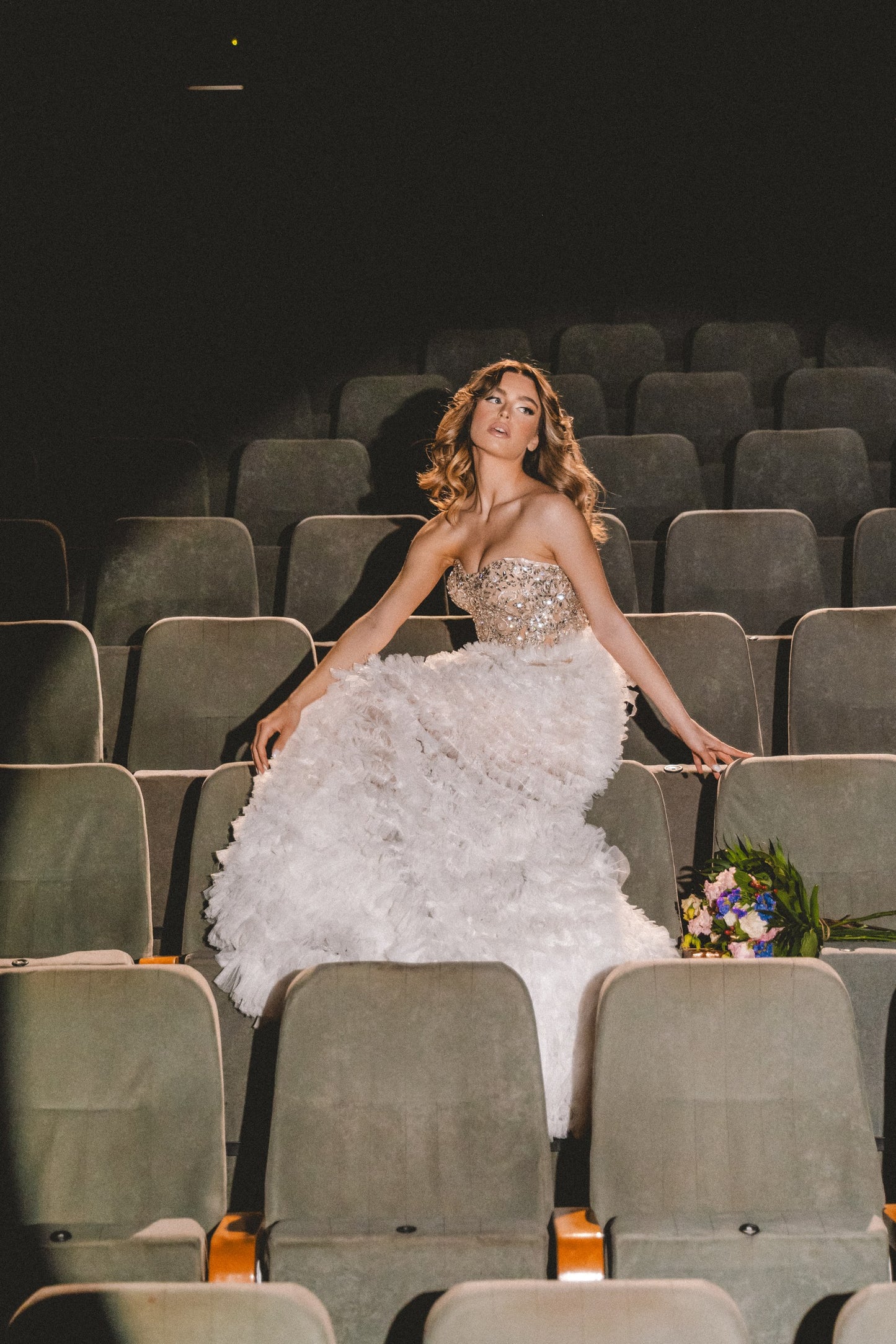Rosavelle Feather Bloom Gown by Calliope Anemouli