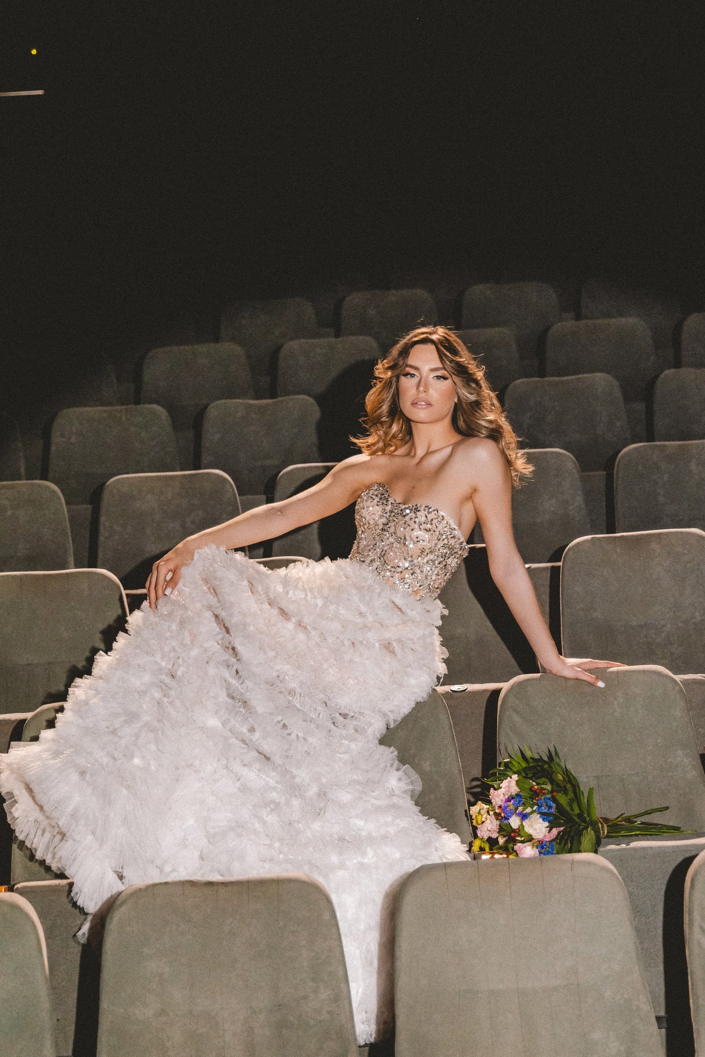 Rosavelle Feather Bloom Gown by Calliope Anemouli