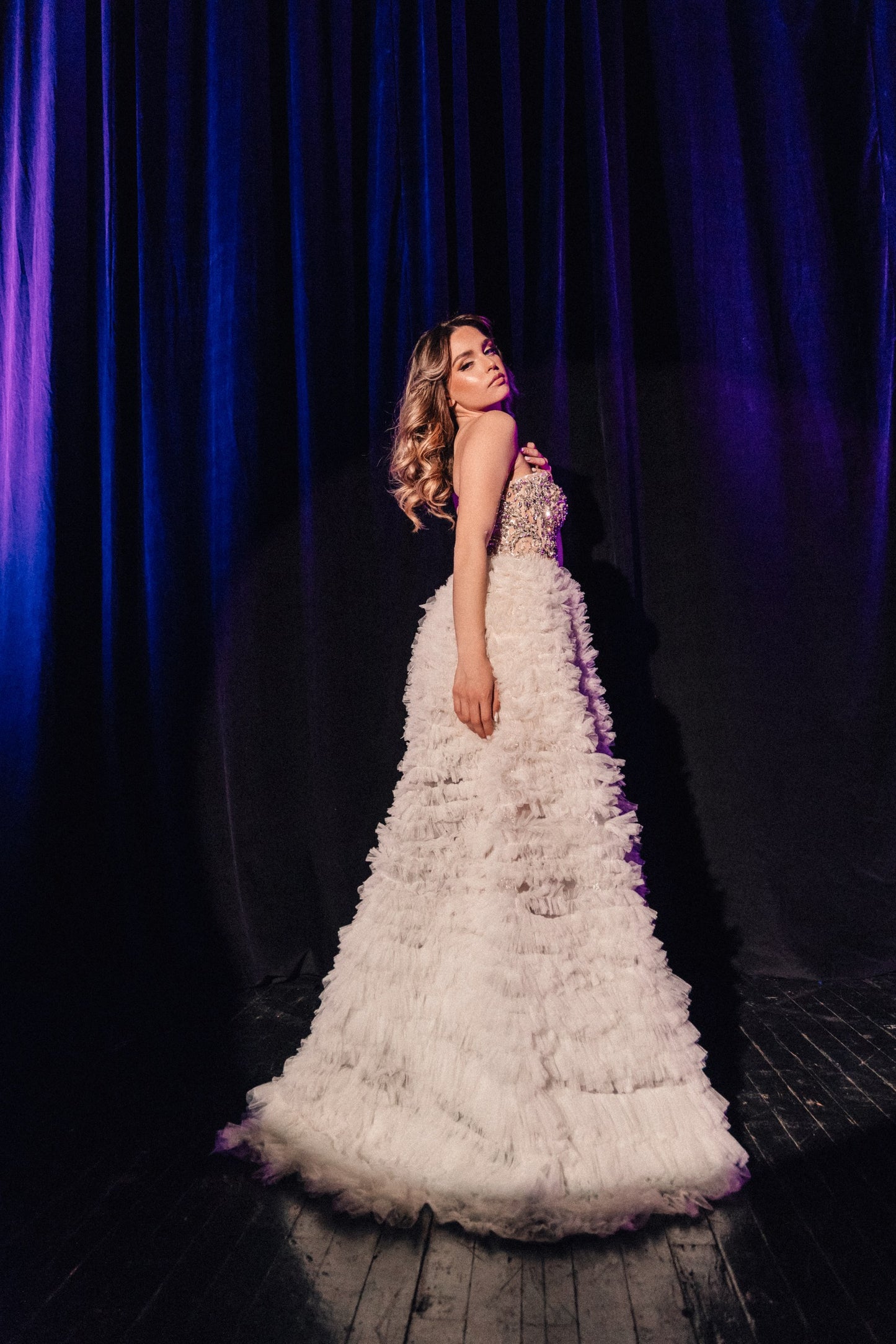 Rosavelle Feather Bloom Gown by Calliope Anemouli