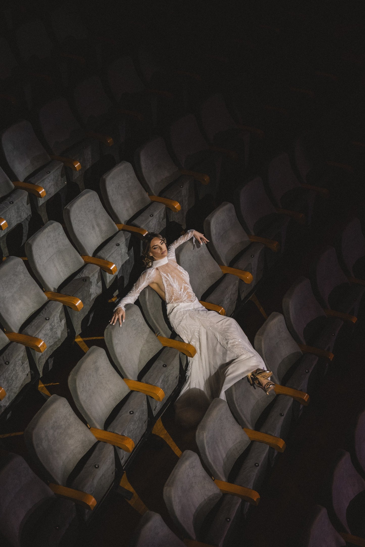 Cassiane Veil-Sleeve Bridal Gown by Calliope Anemouli