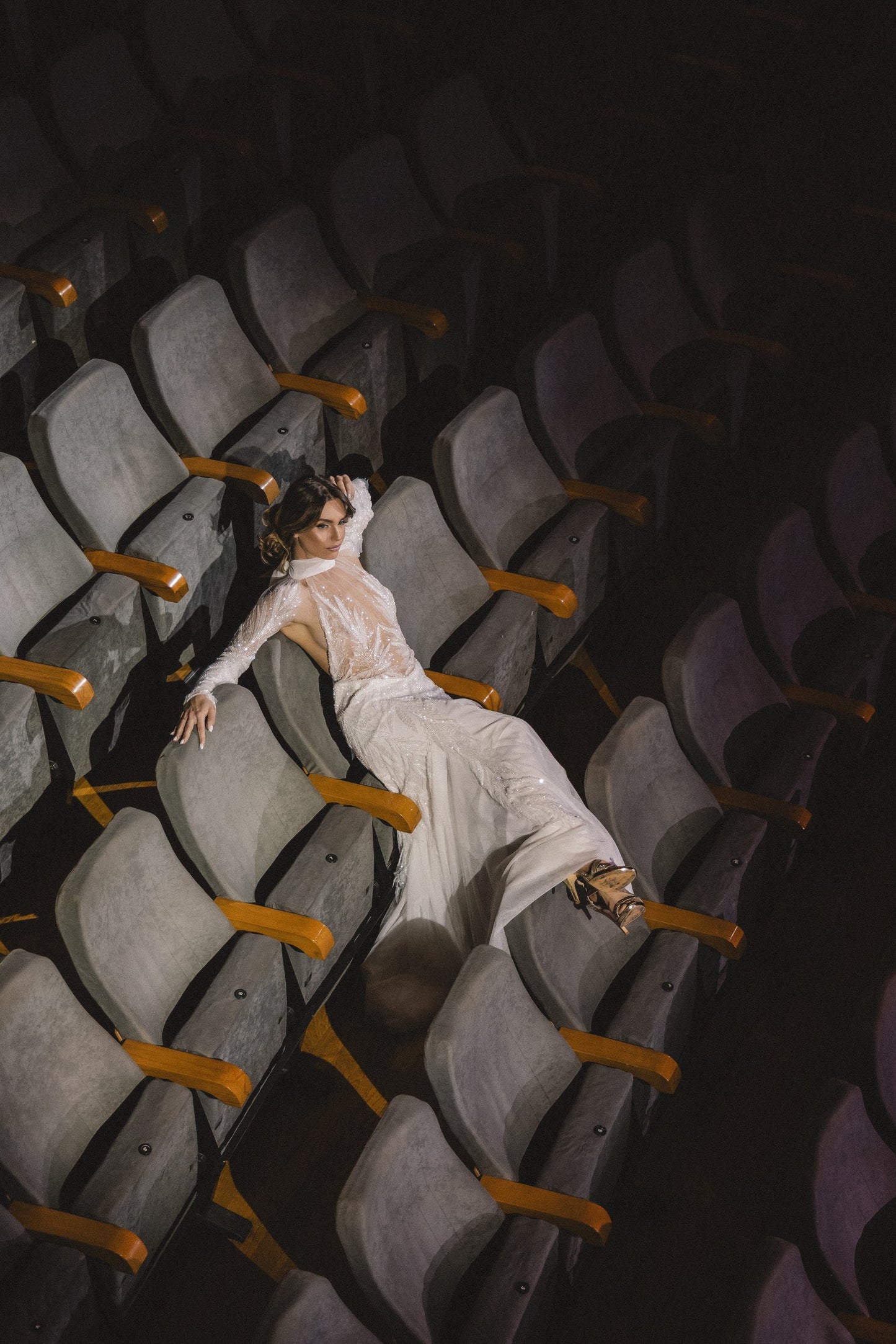 Cassiane Veil-Sleeve Bridal Gown by Calliope Anemouli