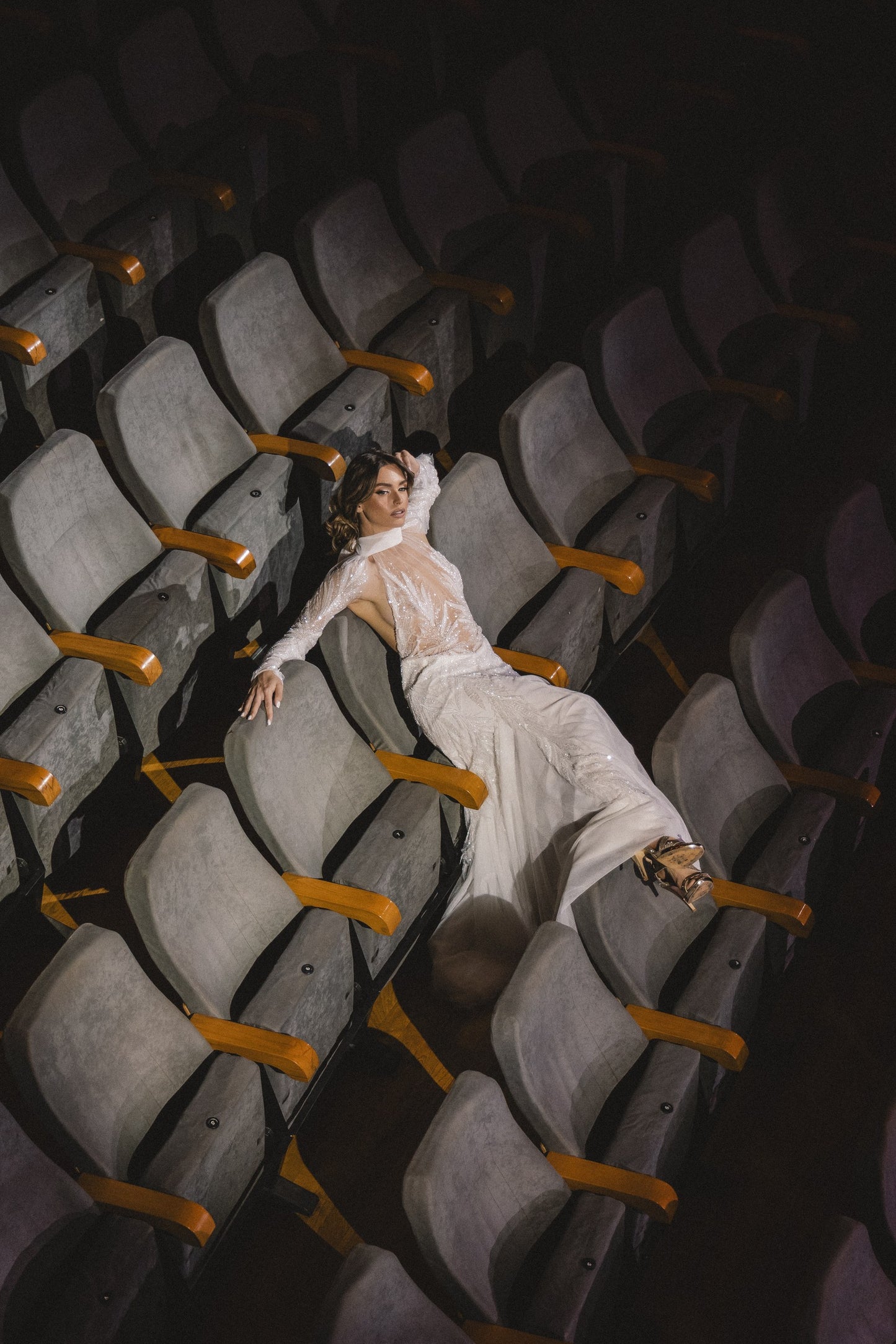 Cassiane Veil-Sleeve Bridal Gown by Calliope Anemouli