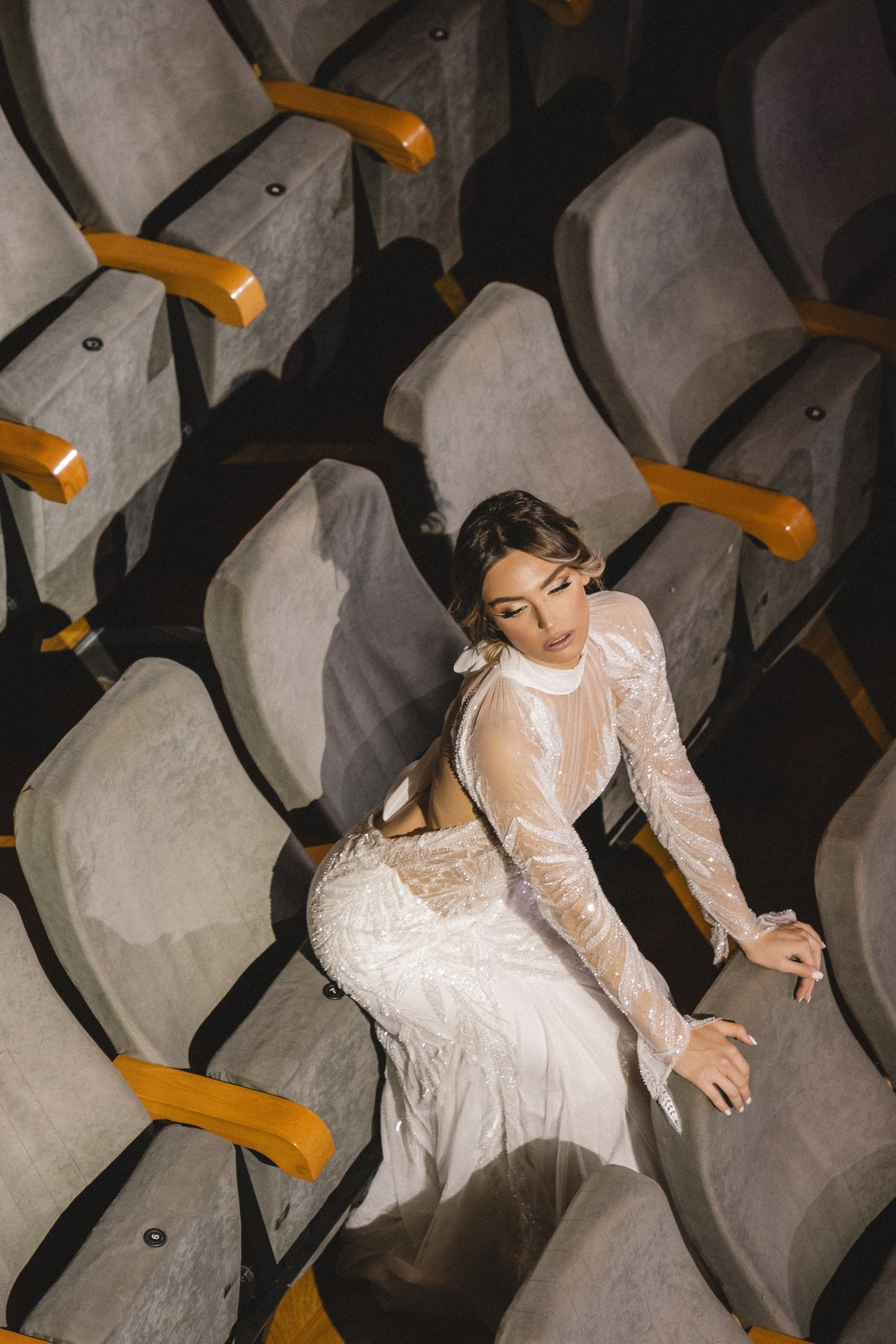 Cassiane Veil-Sleeve Bridal Gown by Calliope Anemouli