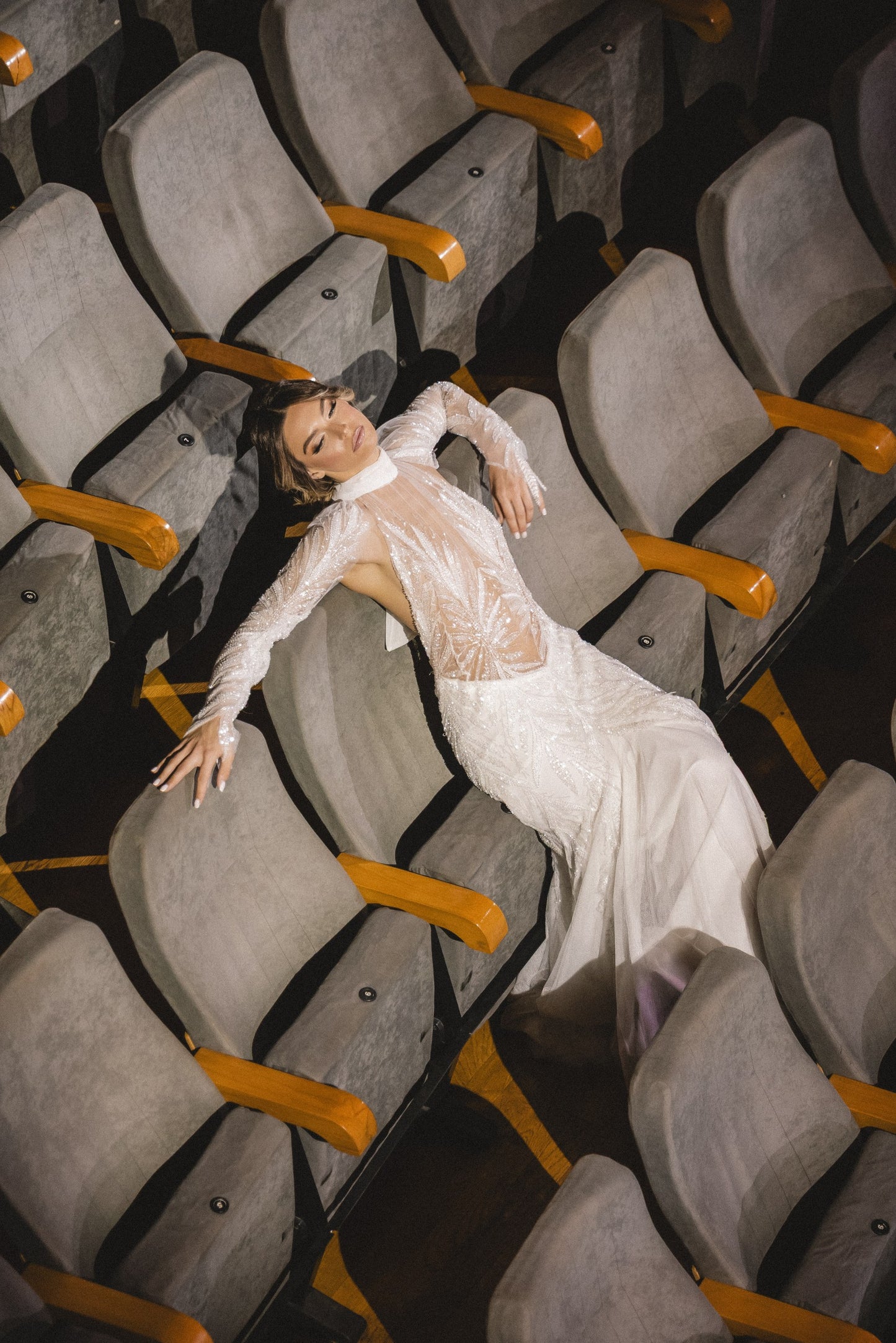 Cassiane Veil-Sleeve Bridal Gown by Calliope Anemouli