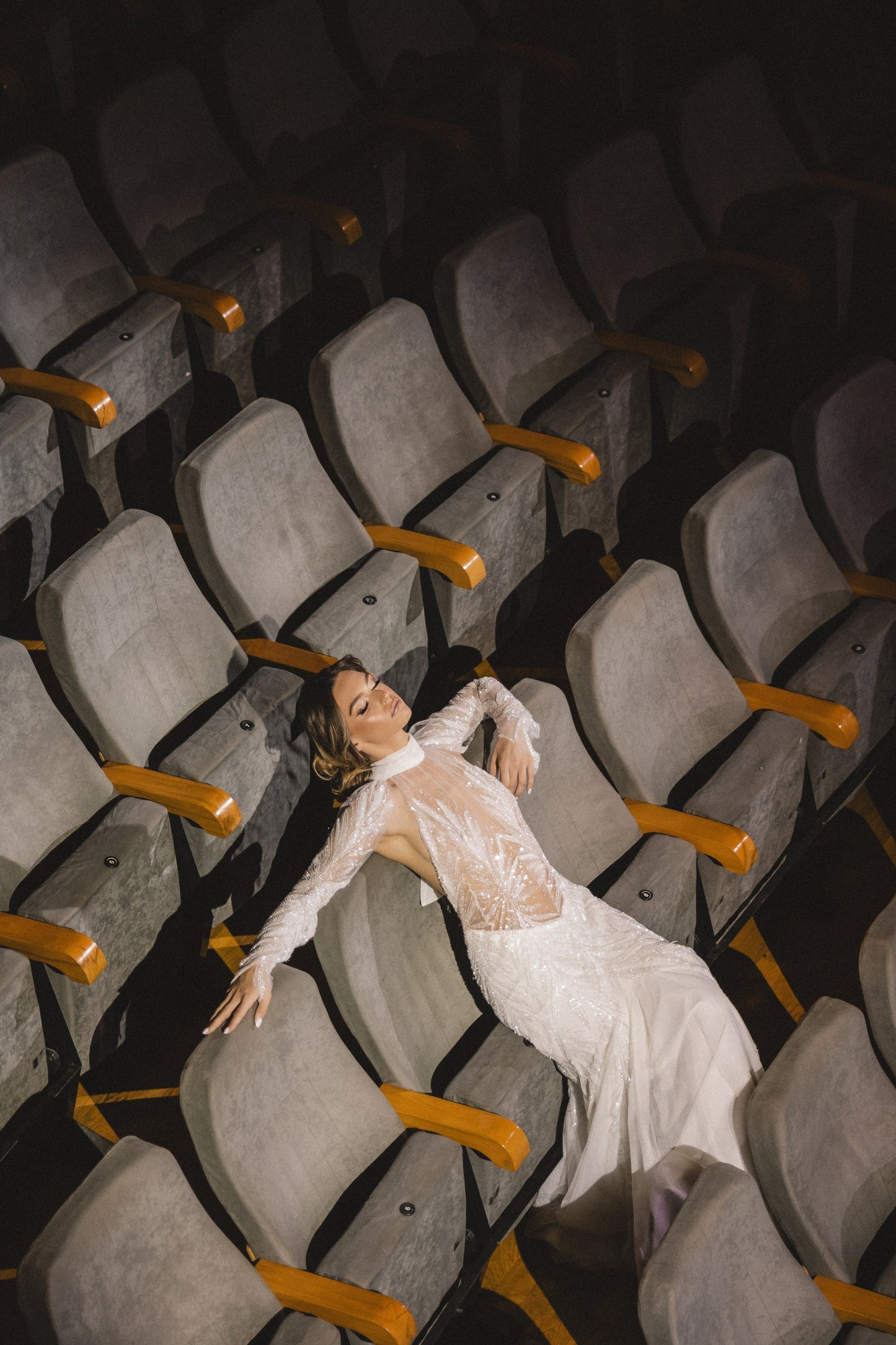 Cassiane Veil-Sleeve Bridal Gown by Calliope Anemouli