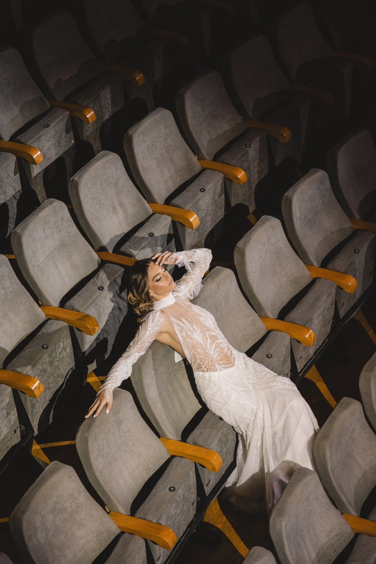 Cassiane Veil-Sleeve Bridal Gown by Calliope Anemouli