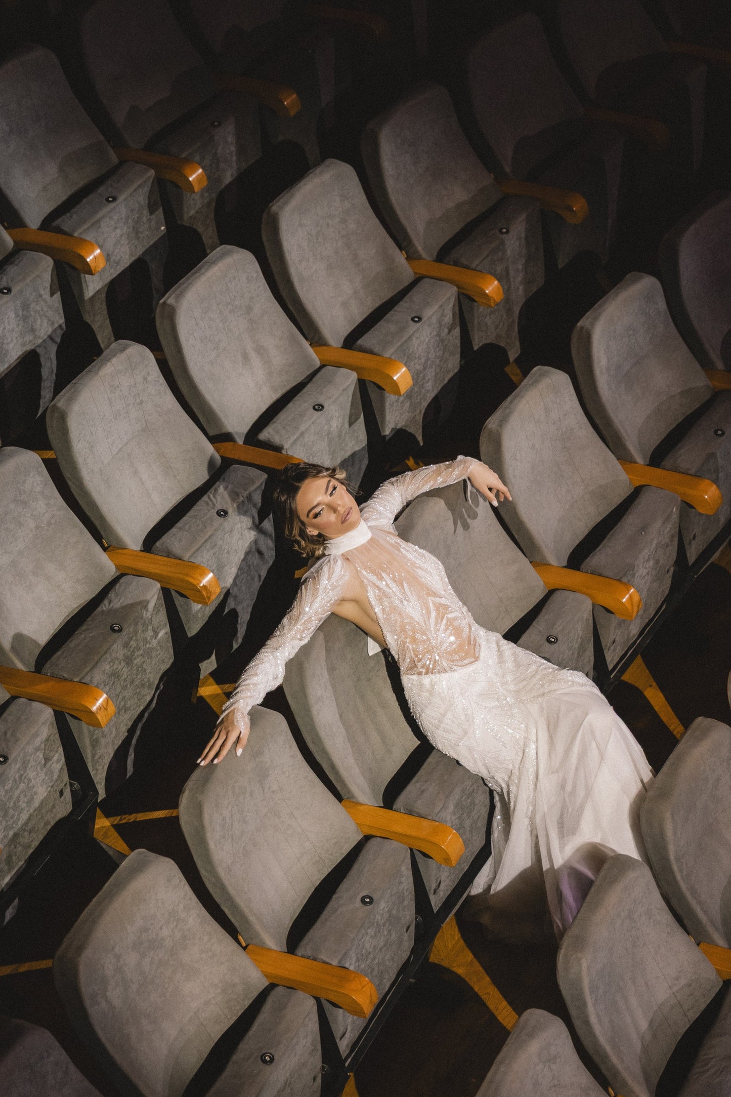Cassiane Veil-Sleeve Bridal Gown by Calliope Anemouli