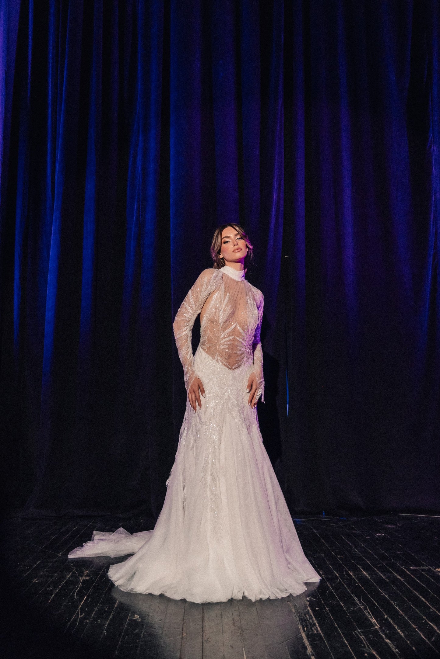 Cassiane Veil-Sleeve Bridal Gown by Calliope Anemouli