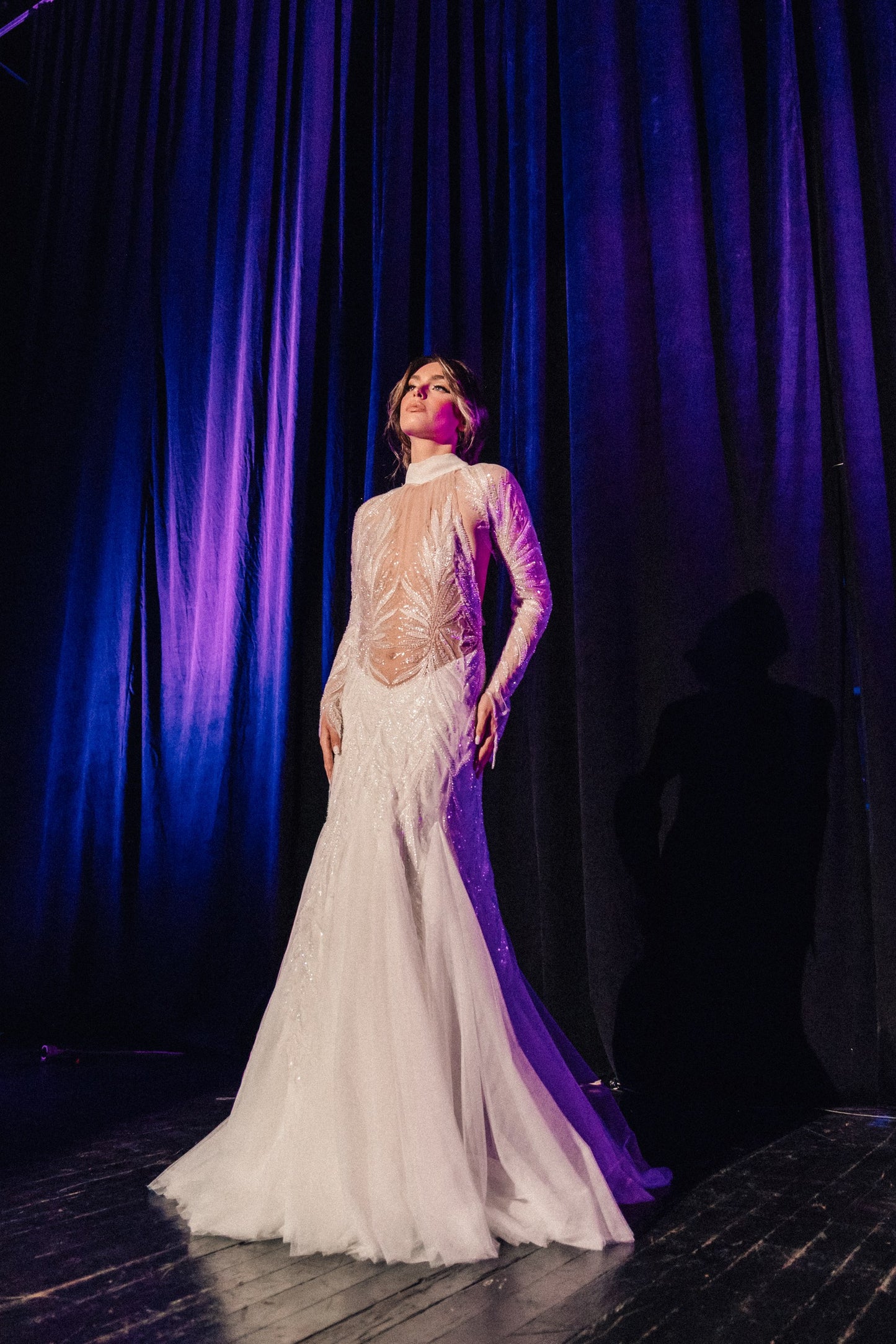 Cassiane Veil-Sleeve Bridal Gown by Calliope Anemouli
