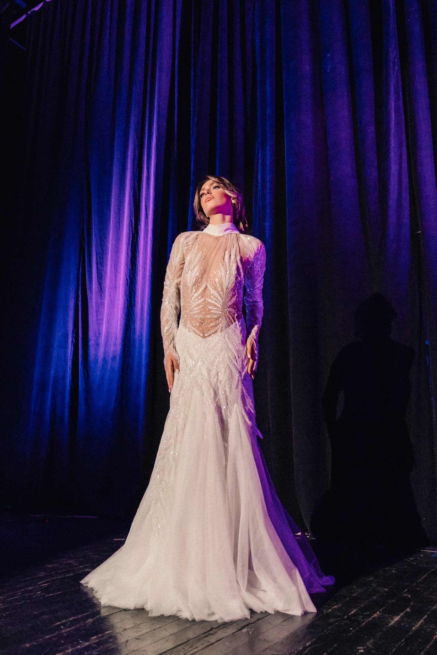 Cassiane Veil-Sleeve Bridal Gown by Calliope Anemouli
