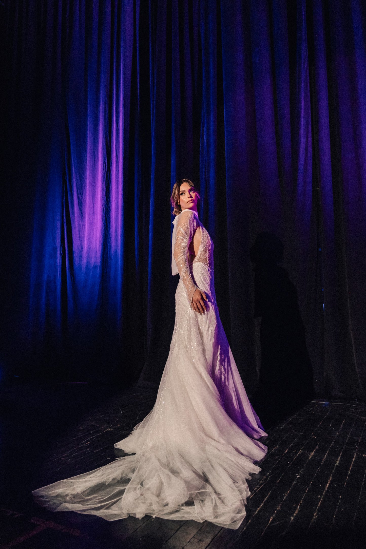 Cassiane Veil-Sleeve Bridal Gown by Calliope Anemouli
