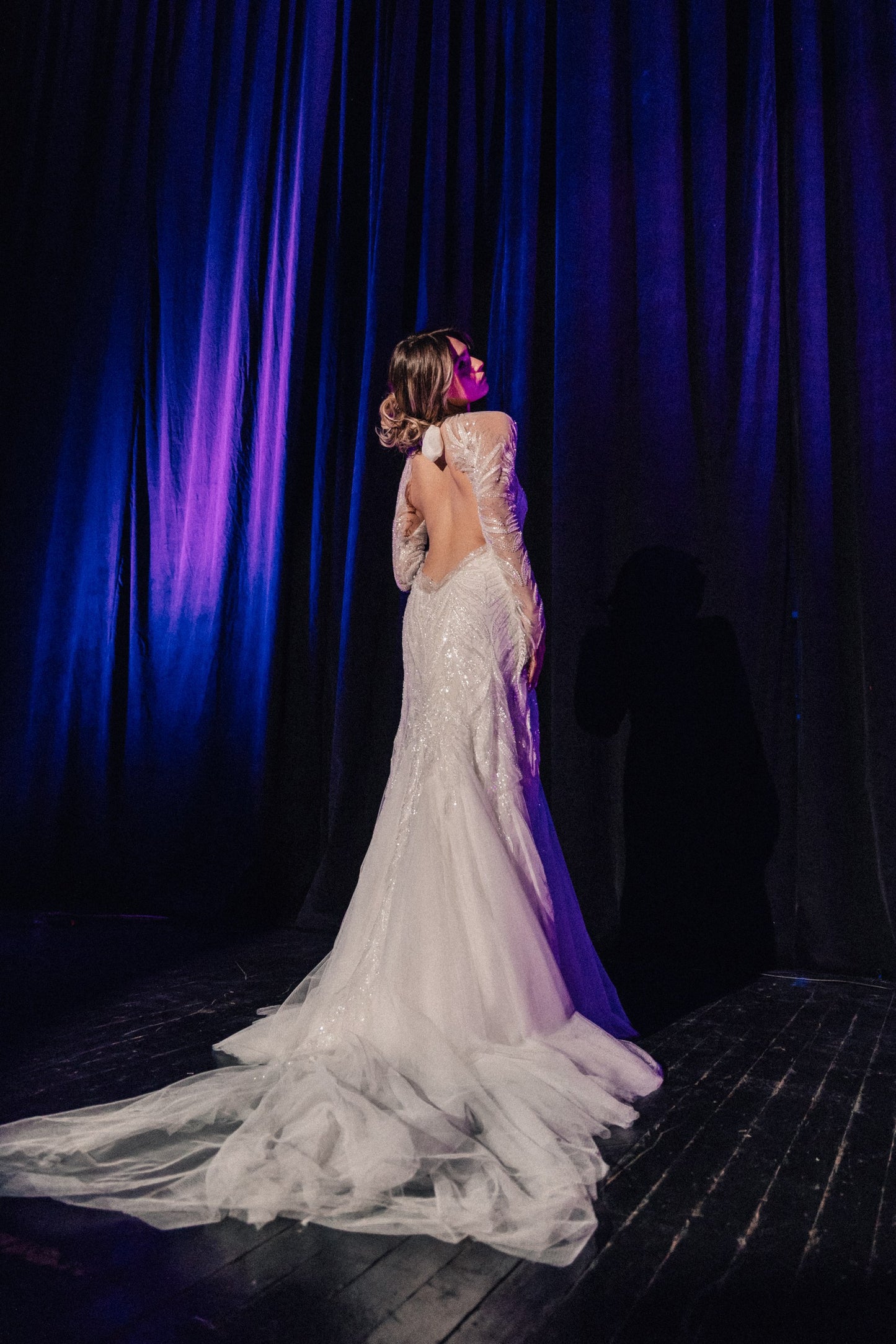 Cassiane Veil-Sleeve Bridal Gown by Calliope Anemouli