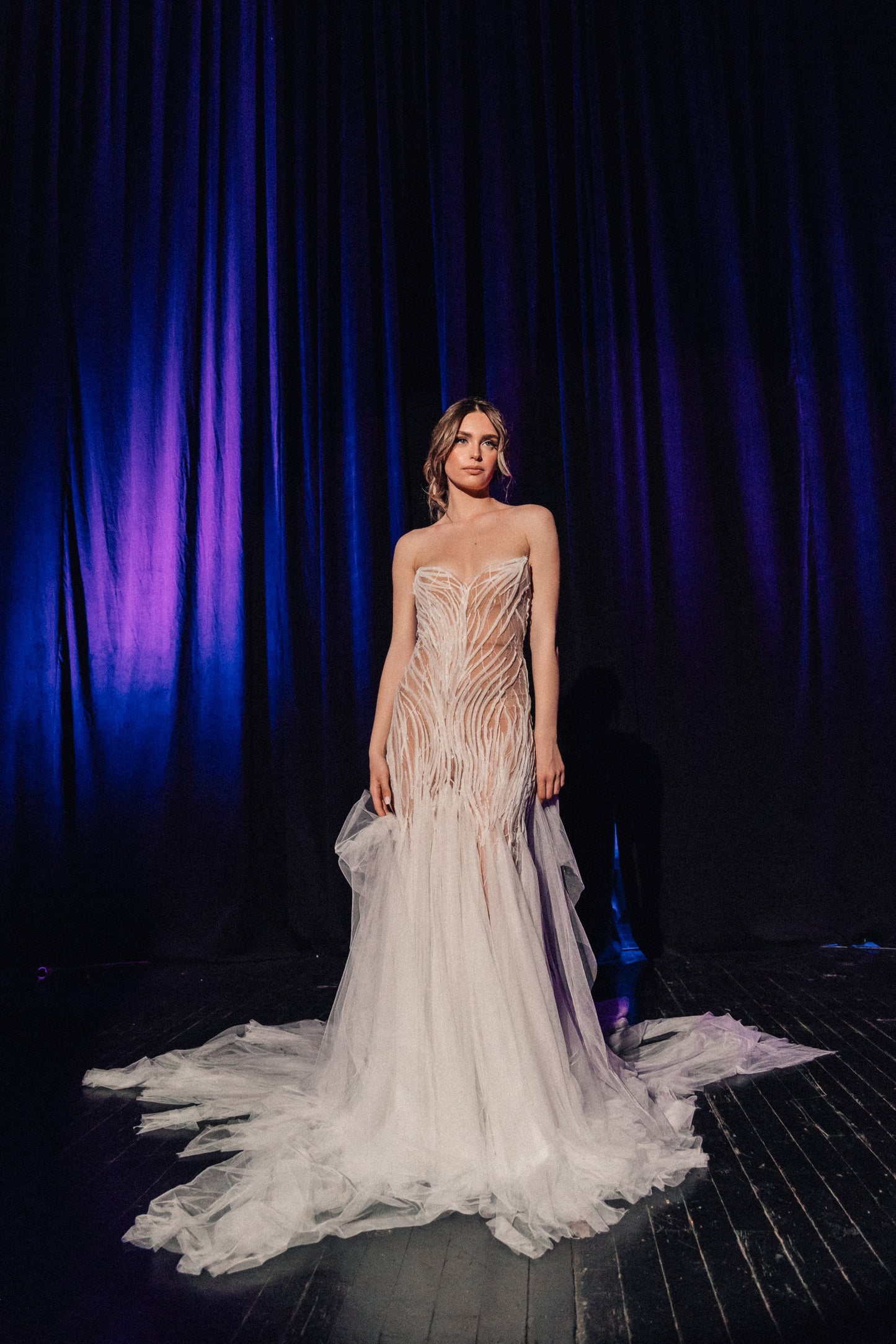Alkyone Off-Shoulder Tulle Gown by Calliope Anemouli