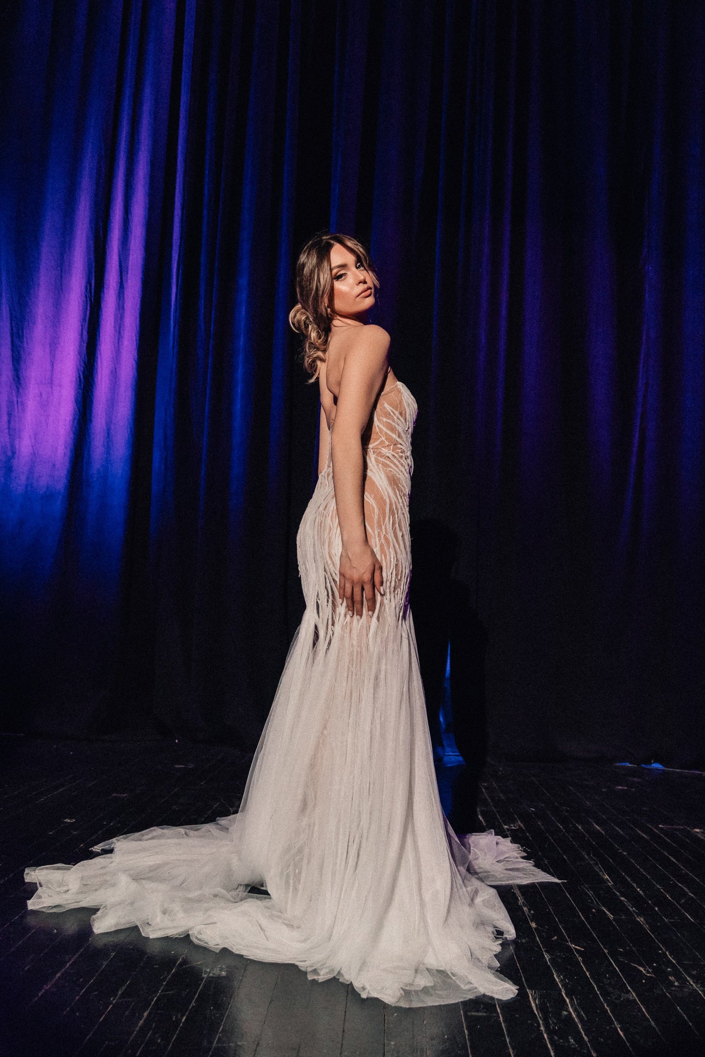 Alkyone Off-Shoulder Tulle Gown by Calliope Anemouli