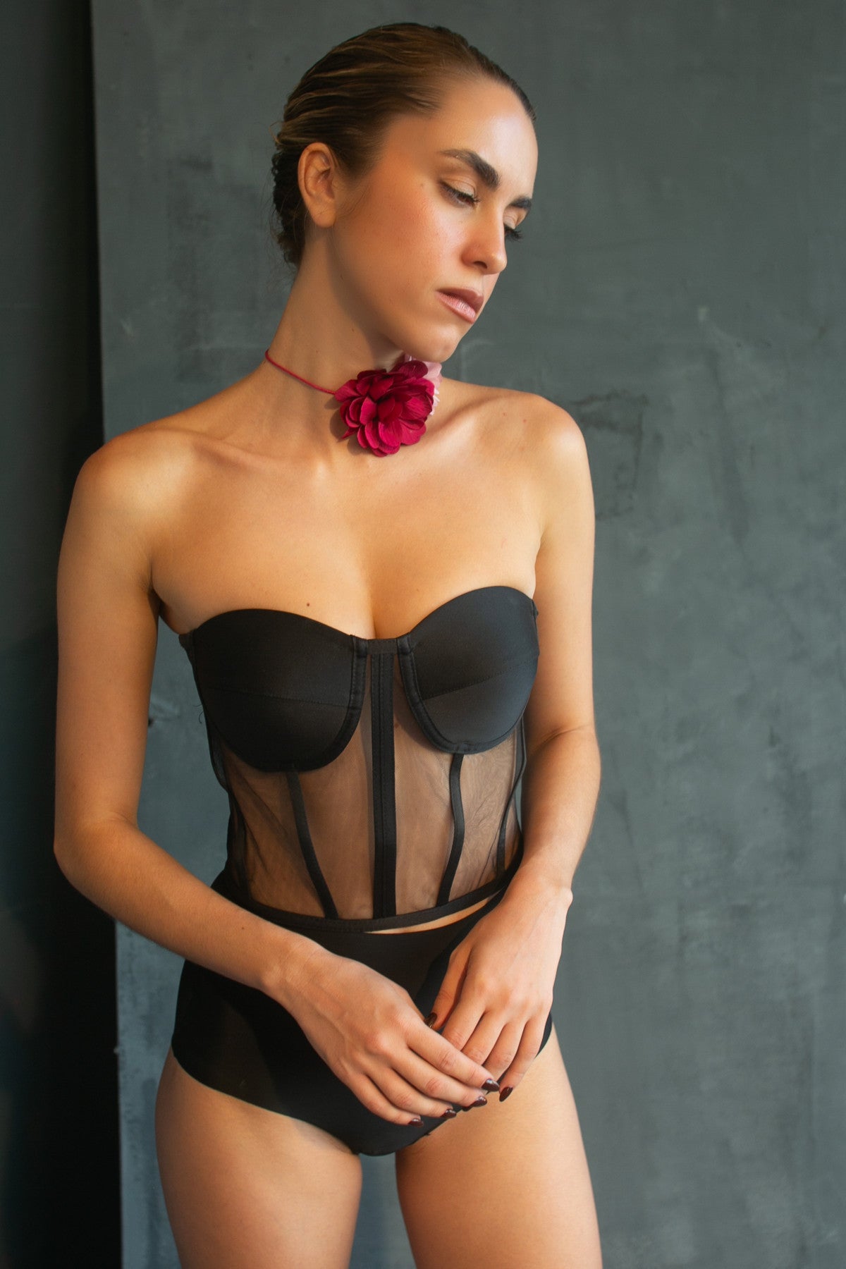 Corset Bodysuit (Black) by Calliope Anemouli