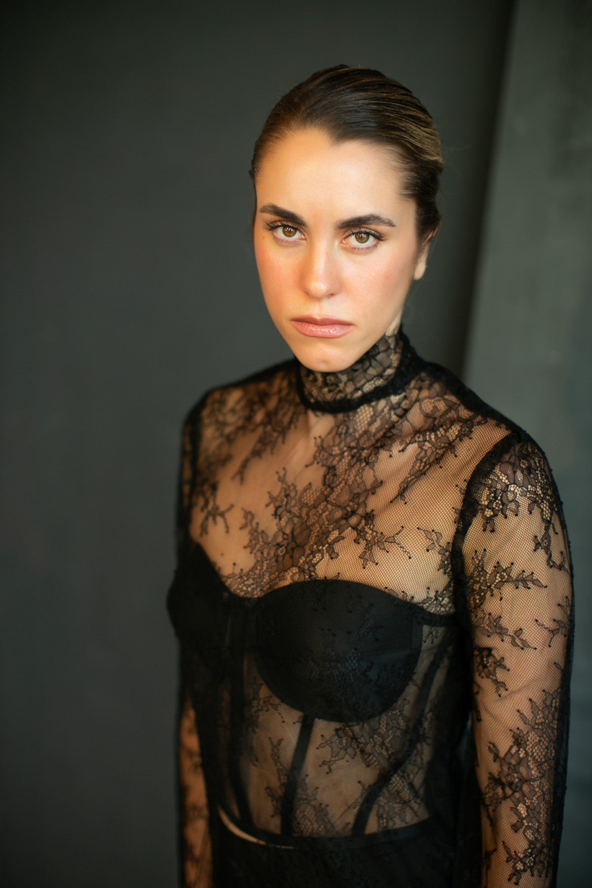Floral Lace Sheer Gown Overlay by Calliope Anemouli