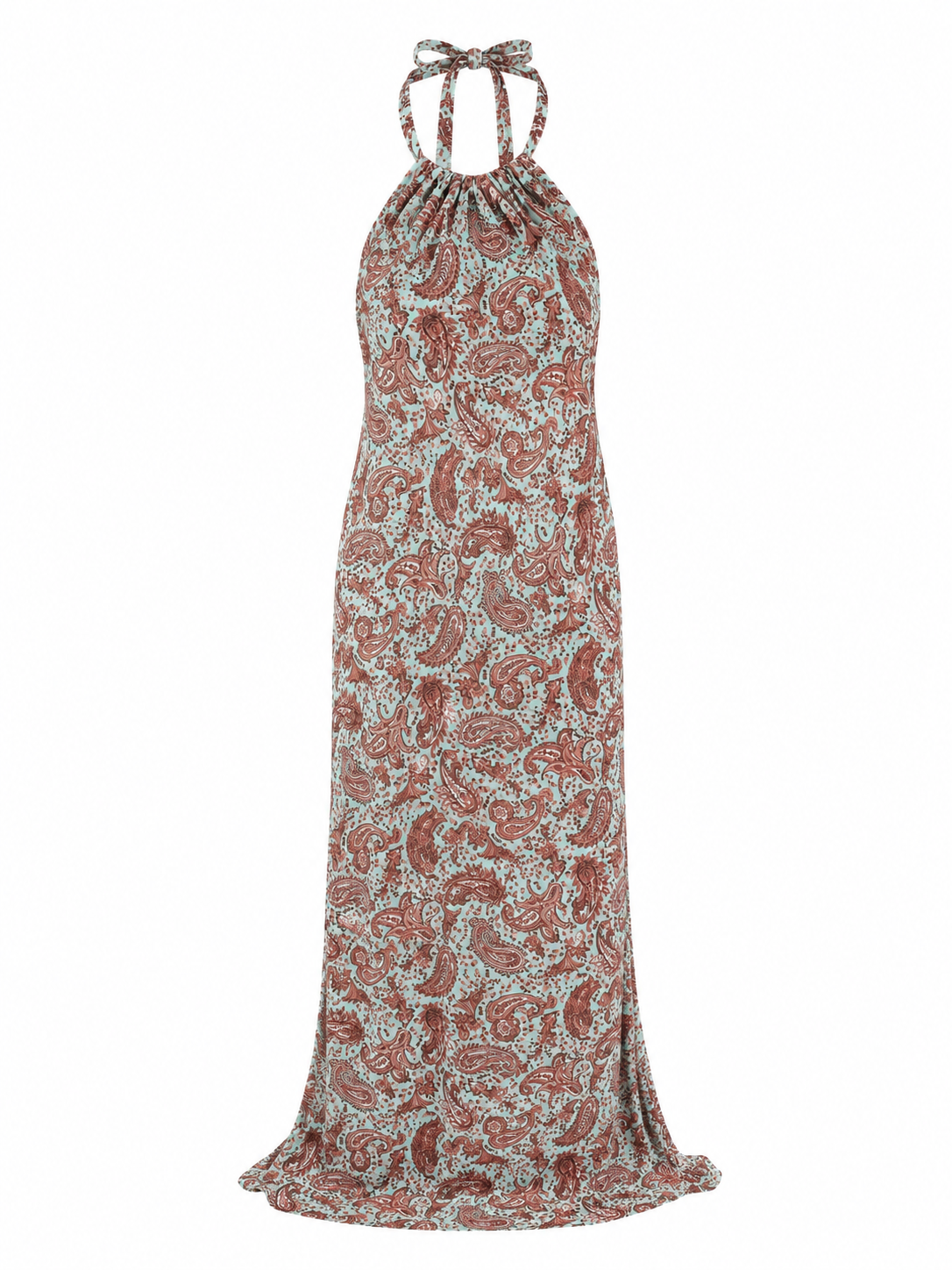Calypso paisley halter maxi dress by Calliope Anemouli