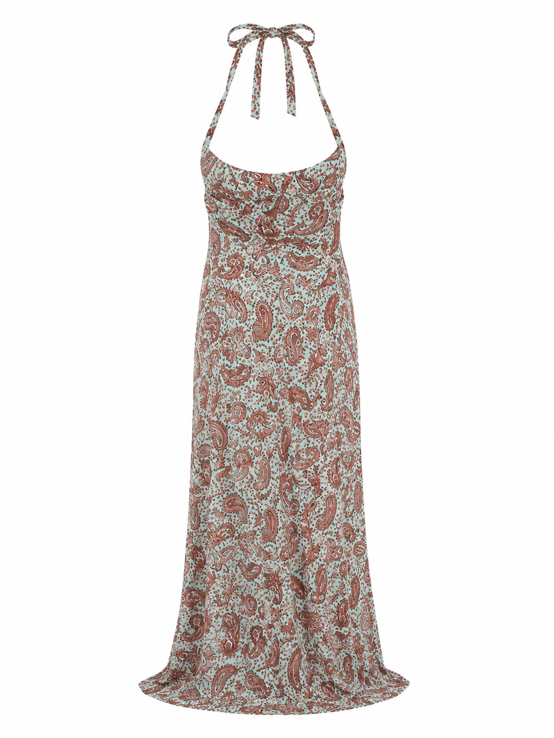 Calypso paisley halter maxi dress by Calliope Anemouli