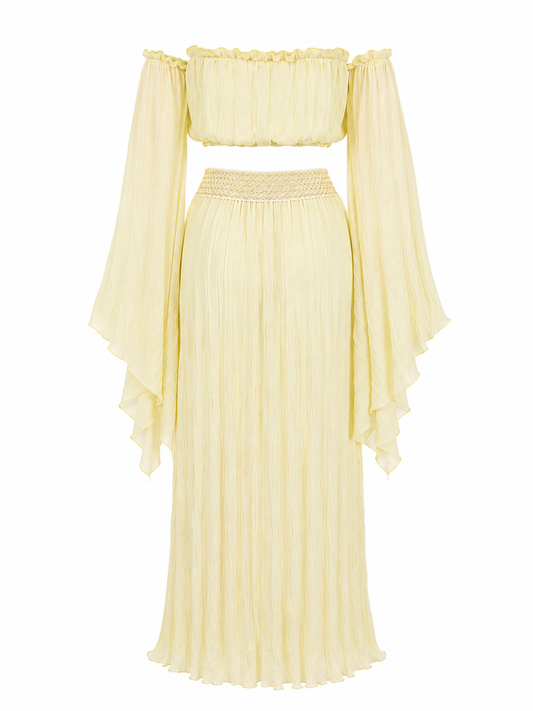 Solene butter yellow resort set by Calliope Anemouli