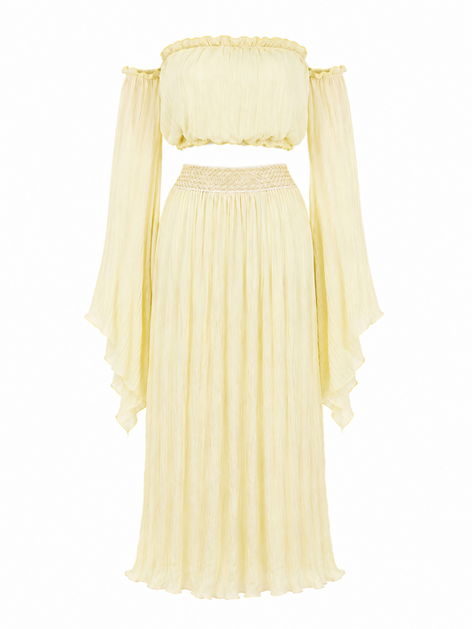 Solene butter yellow resort set by Calliope Anemouli